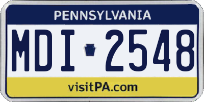 PA license plate MDI2548
