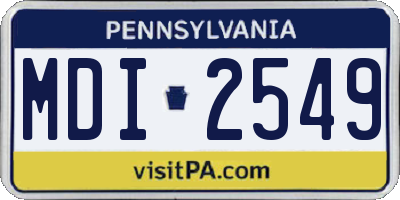 PA license plate MDI2549