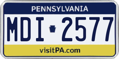 PA license plate MDI2577