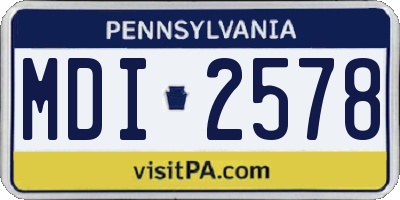 PA license plate MDI2578