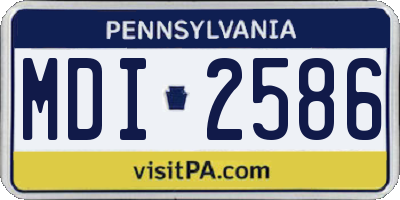 PA license plate MDI2586
