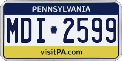 PA license plate MDI2599
