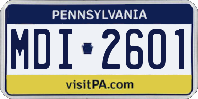 PA license plate MDI2601