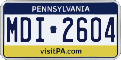 PA license plate MDI2604