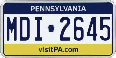 PA license plate MDI2645