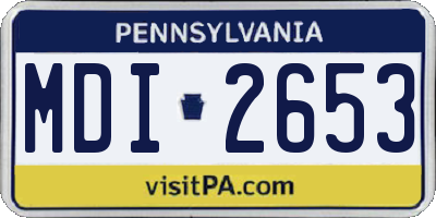 PA license plate MDI2653