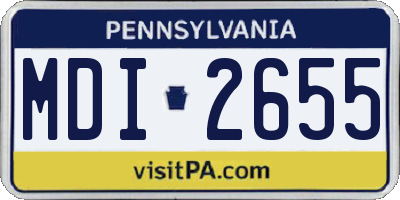 PA license plate MDI2655