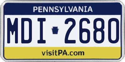 PA license plate MDI2680