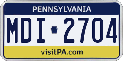 PA license plate MDI2704