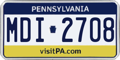 PA license plate MDI2708