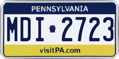 PA license plate MDI2723