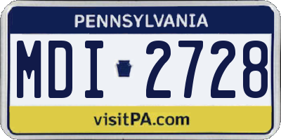PA license plate MDI2728