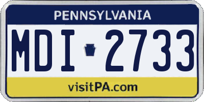 PA license plate MDI2733