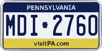 PA license plate MDI2760