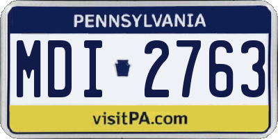 PA license plate MDI2763
