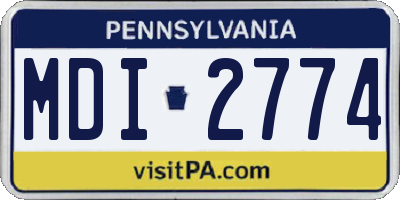 PA license plate MDI2774
