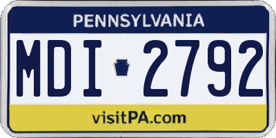 PA license plate MDI2792