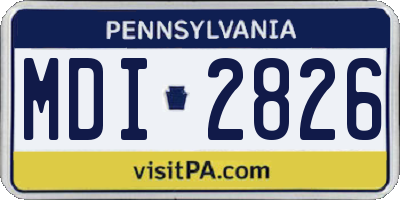 PA license plate MDI2826