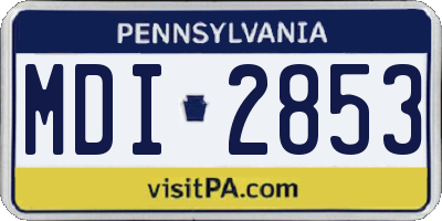 PA license plate MDI2853