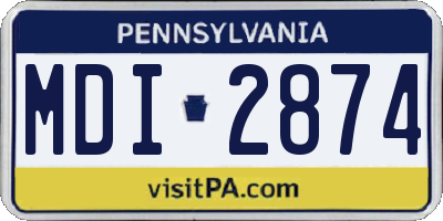 PA license plate MDI2874