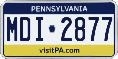 PA license plate MDI2877