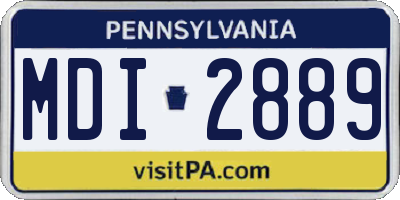 PA license plate MDI2889