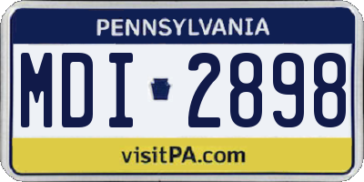 PA license plate MDI2898