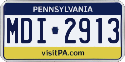 PA license plate MDI2913