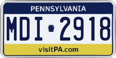PA license plate MDI2918