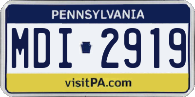 PA license plate MDI2919