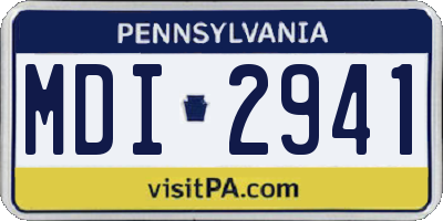 PA license plate MDI2941