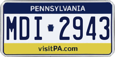 PA license plate MDI2943