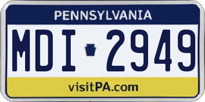 PA license plate MDI2949
