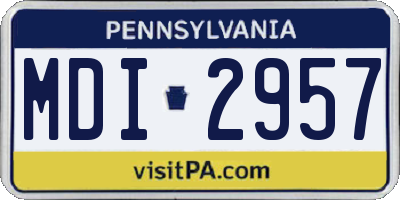PA license plate MDI2957