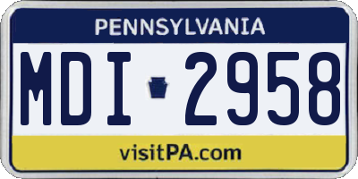 PA license plate MDI2958