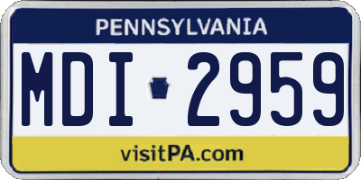 PA license plate MDI2959