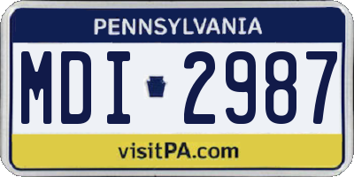 PA license plate MDI2987