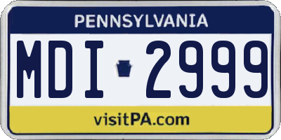 PA license plate MDI2999