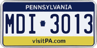 PA license plate MDI3013