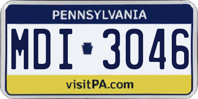 PA license plate MDI3046