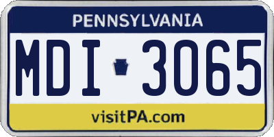 PA license plate MDI3065
