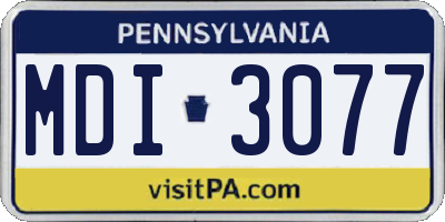 PA license plate MDI3077