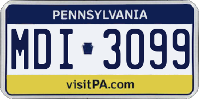 PA license plate MDI3099
