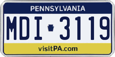 PA license plate MDI3119