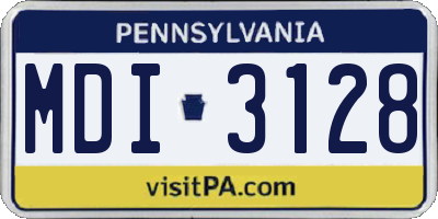 PA license plate MDI3128