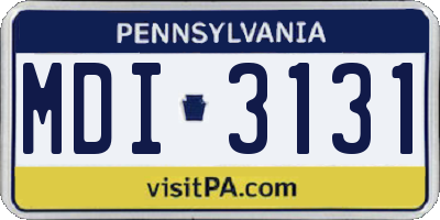 PA license plate MDI3131