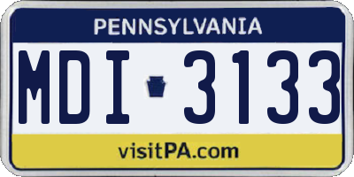 PA license plate MDI3133