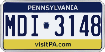 PA license plate MDI3148