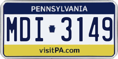 PA license plate MDI3149
