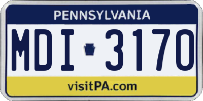 PA license plate MDI3170